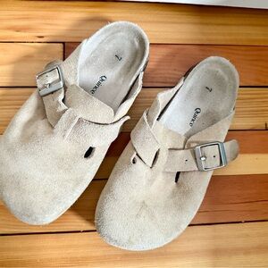 Quince Water Repellent Suede Clog Mule